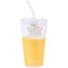 Silver Buffalo Disney Winnie the Pooh Floating in Honey Pint Glass with Lid and Glass Straw, 16 Ounces(Winnie the Pooh)