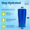Silver Buffalo Double Walled Vacuum Insulated Stainless Steel Water Bottle, 20-ounce, Rose Gold(Blue)