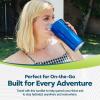 Silver Buffalo Double Walled Vacuum Insulated Stainless Steel Water Bottle, 20-ounce, Rose Gold(Blue)
