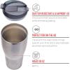 Silver Buffalo Double Walled Vacuum Insulated Stainless Steel Water Bottle, 20-ounce, Rose Gold(Gray)