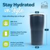 Silver Buffalo Double Walled Vacuum Insulated Stainless Steel Water Bottle, 20-ounce, Rose Gold(Matte Gray)