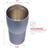 Silver Buffalo Double Walled Vacuum Insulated Stainless Steel Water Bottle, 20-ounce, Rose Gold(Matte Gray)