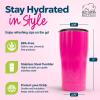 Silver Buffalo Double Walled Vacuum Insulated Stainless Steel Water Bottle, 20-ounce, Rose Gold(Matte Pink)