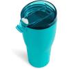 Silver Buffalo Double Walled Vacuum Insulated Stainless Steel Water Bottle, 20-ounce, Rose Gold(Matte Teal Blue)