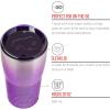 Silver Buffalo Double Walled Vacuum Insulated Stainless Steel Water Bottle, 20-ounce, Rose Gold(Ombre Purple)