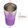 Silver Buffalo Double Walled Vacuum Insulated Stainless Steel Water Bottle, 20-ounce, Rose Gold(Ombre Purple)