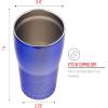 Silver Buffalo Double Walled Vacuum Insulated Stainless Steel Water Bottle, 20-ounce, Rose Gold(Royal Blue)