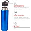 Silver Buffalo Double Walled Vacuum Insulated Stainless Steel Water Bottle, 20-ounce, Rose Gold(Water Bottle – Blue)