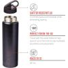Silver Buffalo Double Walled Vacuum Insulated Stainless Steel Water Bottle, 20-ounce, Rose Gold(Water Bottle – Matte Black)