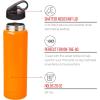 Silver Buffalo Double Walled Vacuum Insulated Stainless Steel Water Bottle, 20-ounce, Rose Gold(Water Bottle – Orange)