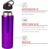 Silver Buffalo Double Walled Vacuum Insulated Stainless Steel Water Bottle, 20-ounce, Rose Gold(Water Bottle – Purple)