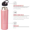 Silver Buffalo Double Walled Vacuum Insulated Stainless Steel Water Bottle, 20-ounce, Rose Gold(Water Bottle – Rose Gold)