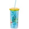 Silver Buffalo Eevee and Pikachu Plastic Tall Cold Cup with Lid and Straw, 20 Ounces