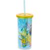 Silver Buffalo Eevee and Pikachu Plastic Tall Cold Cup with Lid and Straw, 20 Ounces