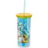 Silver Buffalo Eevee and Pikachu Plastic Tall Cold Cup with Lid and Straw, 20 Ounces