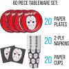 Silver Buffalo Friday the 13th 32 Pack Partyware Disposable Paper Plates and Napkins(Friday the 13th (60 Pack))