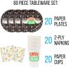 Silver Buffalo Friday the 13th 32 Pack Partyware Disposable Paper Plates and Napkins(Friends Iconic Icons and Quotes (60 Pack))