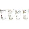 Silver Buffalo Friends Central Perk NYC 4pc. Tumbler Glass Set, 10 Ounces(16oz Quotes and Doodles)