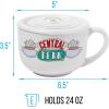 Silver Buffalo Friends Central Perk Vented Plastic w/Lid Ceramic Soup Mug, 24 Ounces