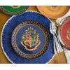 Silver Buffalo Harry Potter Hogwarts Crest Solid Diamond Pattern 4pc Melamine Plate Set, 10-Inches
