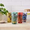 Silver Buffalo Harry Potter Hogwarts House Crests 4-Pack Tumbler Set, 10-Ounces(Hogwarts Crests with Checkers)