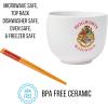 Silver Buffalo Harry Potter Hogwarts Railways House Crest Ceramic Ramen Noodle Rice Bowl with Chopsticks, Microwave Safe, 20 Ounces