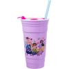 Silver Buffalo Hello Kitty Face Logo Plastic Tumbler with Lid and Straw, 32 Ounces(Disney Encanto Family)