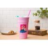 Silver Buffalo Hello Kitty Face Logo Plastic Tumbler with Lid and Straw, 32 Ounces(Golden Girls Group)