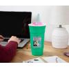 Silver Buffalo Hello Kitty Face Logo Plastic Tumbler with Lid and Straw, 32 Ounces(Golden Girls Squad)