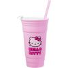Silver Buffalo Hello Kitty Face Logo Plastic Tumbler with Lid and Straw, 32 Ounces(Hello Kitty Face Logo)