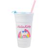Silver Buffalo Hello Kitty Face Logo Plastic Tumbler with Lid and Straw, 32 Ounces(Hello Kitty Rainbow Flowtie)