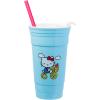 Silver Buffalo Hello Kitty Face Logo Plastic Tumbler with Lid and Straw, 32 Ounces(Hello Kitty Riding)