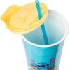 Silver Buffalo Hello Kitty Face Logo Plastic Tumbler with Lid and Straw, 32 Ounces(Lilo and Stitch Flower Badges)