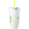 Silver Buffalo Hello Kitty Face Logo Plastic Tumbler with Lid and Straw, 32 Ounces(Lilo and Stitch Pineapple Rainbow)