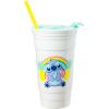 Silver Buffalo Hello Kitty Face Logo Plastic Tumbler with Lid and Straw, 32 Ounces(Lilo and Stitch Pineapple Rainbow)