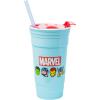 Silver Buffalo Hello Kitty Face Logo Plastic Tumbler with Lid and Straw, 32 Ounces(Marvel Comics)