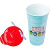 Silver Buffalo Hello Kitty Face Logo Plastic Tumbler with Lid and Straw, 32 Ounces(Marvel Comics)