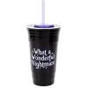 Silver Buffalo Hello Kitty Face Logo Plastic Tumbler with Lid and Straw, 32 Ounces(Nightmare Before Christmas)