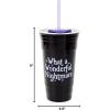 Silver Buffalo Hello Kitty Face Logo Plastic Tumbler with Lid and Straw, 32 Ounces(Nightmare Before Christmas)