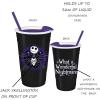 Silver Buffalo Hello Kitty Face Logo Plastic Tumbler with Lid and Straw, 32 Ounces(Nightmare Before Christmas)