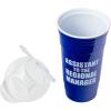Silver Buffalo Hello Kitty Face Logo Plastic Tumbler with Lid and Straw, 32 Ounces(The Office)