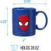 Silver Buffalo Marvel Comics Spiderman Wax Resist Ceramic Mug, 20 Ounces, Blue/Multi, 20oz