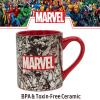 Silver Buffalo Marvel Deadpool Nerdin Since the 90s Ceramic Camper Mug, 20 Ounces(Classic Collage)