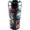 Silver Buffalo Marvel Deadpool Stainless Steel Travel Mug, 16-Ounces(Marvel Fun Character Grid)