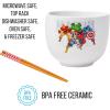 Silver Buffalo Marvel Retro Group Avengers Featuring Captain America, Hulk, Thor, and Iron Man Ceramic Ramen Bowl with Chopsticks, 20 Ounces