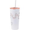 Silver Buffalo Minnie & Mickey Blowing Kiss Hearts Double Walled Stainless Steel Tumbler w Straw, 22-Ounces(1 Count (Pack of 12))