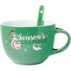 Silver Buffalo Nightmare Before Xmas Holiday Ghostly Greetings Jack Seasons Creeping 24oz Ceramic Soup Mug w/Spoon