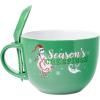 Silver Buffalo Nightmare Before Xmas Holiday Ghostly Greetings Jack Seasons Creeping 24oz Ceramic Soup Mug w/Spoon