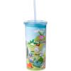 Silver Buffalo Pokemon Snorlax, Pikachu, Eevee, Charmander, Rowlet, Ribombee, Torchic, Hoppip, Pachirisu, Squirtle, Bulbasaur, Scorbunny, Petilil Plastic Tall Cold Cup with Lid And Straw, 20 Ounces