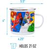 Silver Buffalo Retro Vintage Panel Marvel Comics Avengers Camper Coffee Mug Featuring Captain America, Hulk, Thor, Spider-Man, Black Widow, and Iron Man, 21 Ounces(Marvel)